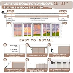 HEI! DEAR Bronze Curtain Rods 48 to 84