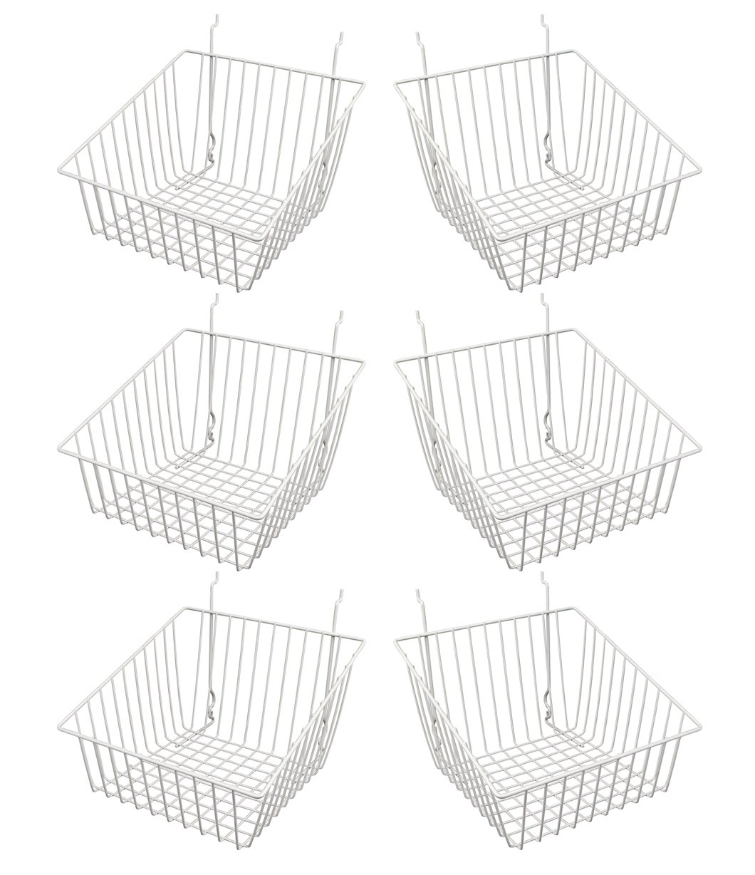 Econoco - White Multi-Fit Sloped Front Wire Basket