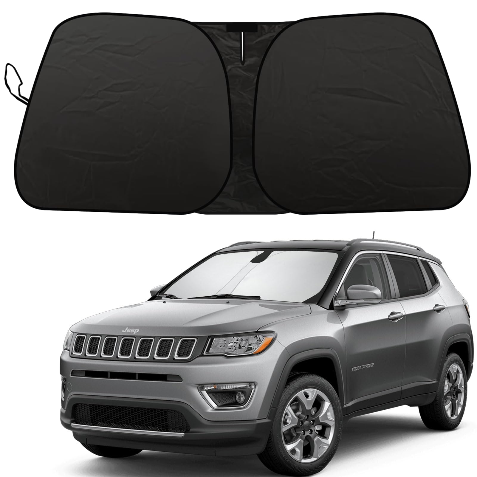 Photo 1 of 2025 Upgrade Front Windshield Sunshade fit for Jeep Compass 2017-2025 Reflector Foldable Car Shade Automotive Windshield Sunshades Ford Edge Windshield Sun Shade |Keeps Your Vehicle Cool|