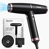 Realair Professional Ionic Hair Dryer with 2 Attachments (Diffuser & Concentrator), High-Speed Blow Dryer for Women Men, Lightweight Quiet Hairdryer for Travel & Home, for All Hair Types