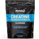 INVIGOR8 Creatine Gummies, Non GMO Creatine Monohydrate for Men and Best Creatine for Women, 4.5 Grams of Creatine Per Serving 90 Gummies, Halal Gluten Free Vegan, Low Sugar, Blue Raspberry