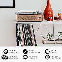 Vinyl Record Player with Speakers Vintage Turntable