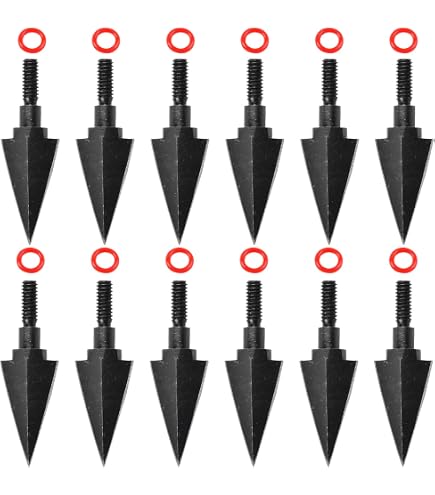 GPP 12pcs Traditional Hunting Arrow Head Broadhead Keened Up Screw-in Broadheads 150 Grain...