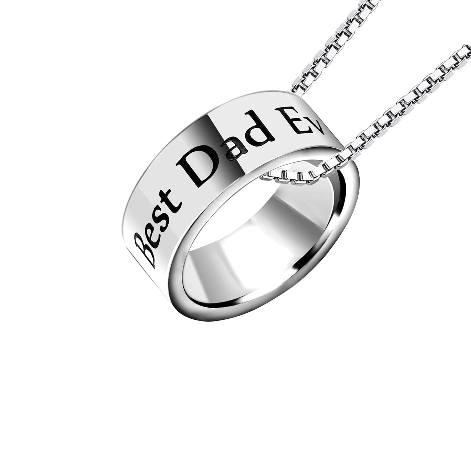 Buy CAROMAY Father's Day Ring Necklace for Men Neck Chain with Pendant