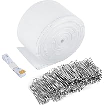 BENECREAT White Curtain Heading Tape - 55 Yards X 4 Inch, Non-Woven Sew-In Tape For Drapery & DIY Home Decor
