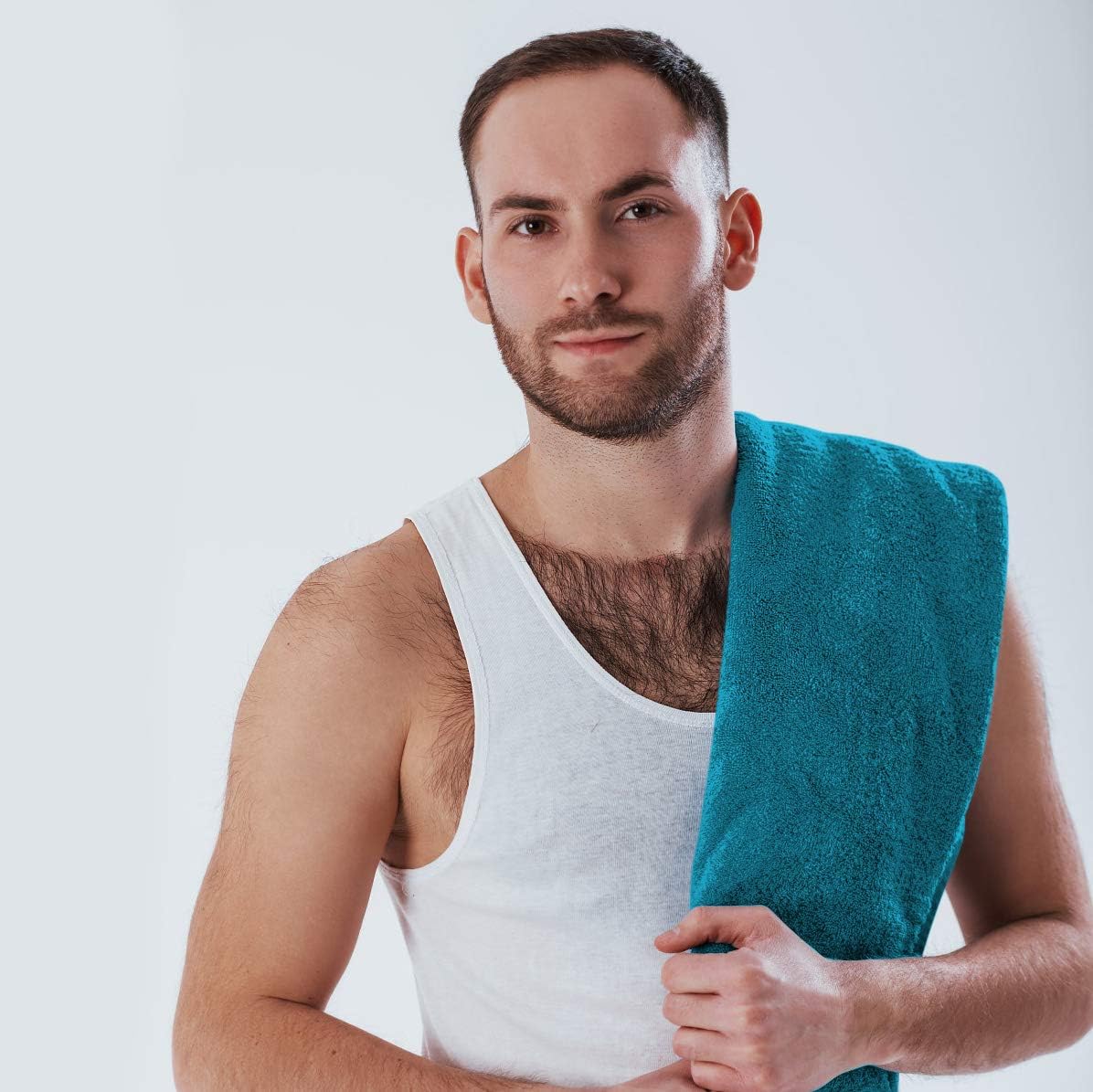 Towels Set, Bath Towels Set for Bathroom 100% Turkish Cotton 600 GSM Absorbent and Soft 6 Piece Towels Set - 2 Bath Towels, 2 Hand Towels, and 2 Washcloths, Turquoise Blue: Kitchen & Dining