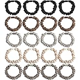 HLTOO 20PCS Silk Hair Scrunchies, Elastic Satin Hair Ties for Women Thick Thin or Curly Hair, Slip Hair Ties, Ponytail Holders, Hair Rubber Bands Accessories, for Women and Girls, 5 Colors
