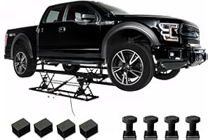 Jocisland 7000 LBS Portable Car Lift, Heavy Duty Quick Jack with 28" Max Height, Locking Levers & Wheels, Adjustable Scissor Lift for Cars, SUVs, Light Trucks, Garage or Shop Use, Black