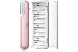WLU Dermaplaning Tool for Women Face - Edge Technology Sonic Dermaplane Razor for Facial Exfoliation & Peach Fuzz Hair Removal with 10 Refill Blades (Pink)