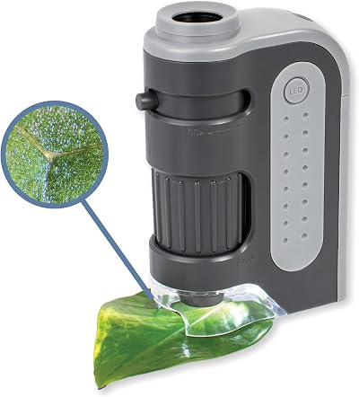 Carson MicroBrite Plus 60x-120x LED Pocket Microscope Grey