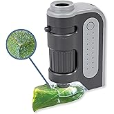Carson MicroBrite Plus, 60x-120x LED Lighted Pocket Microscope |Portable Handheld Microscope STEM Toy - Mini Microscope for Student Science Lab, Educational Portable Microscope (MM-300)