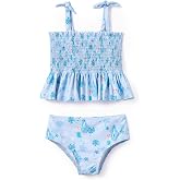 Disney Toddler Girls Two Piece Tankini Bow Tie Bikini Bottom Swimsuit Set
