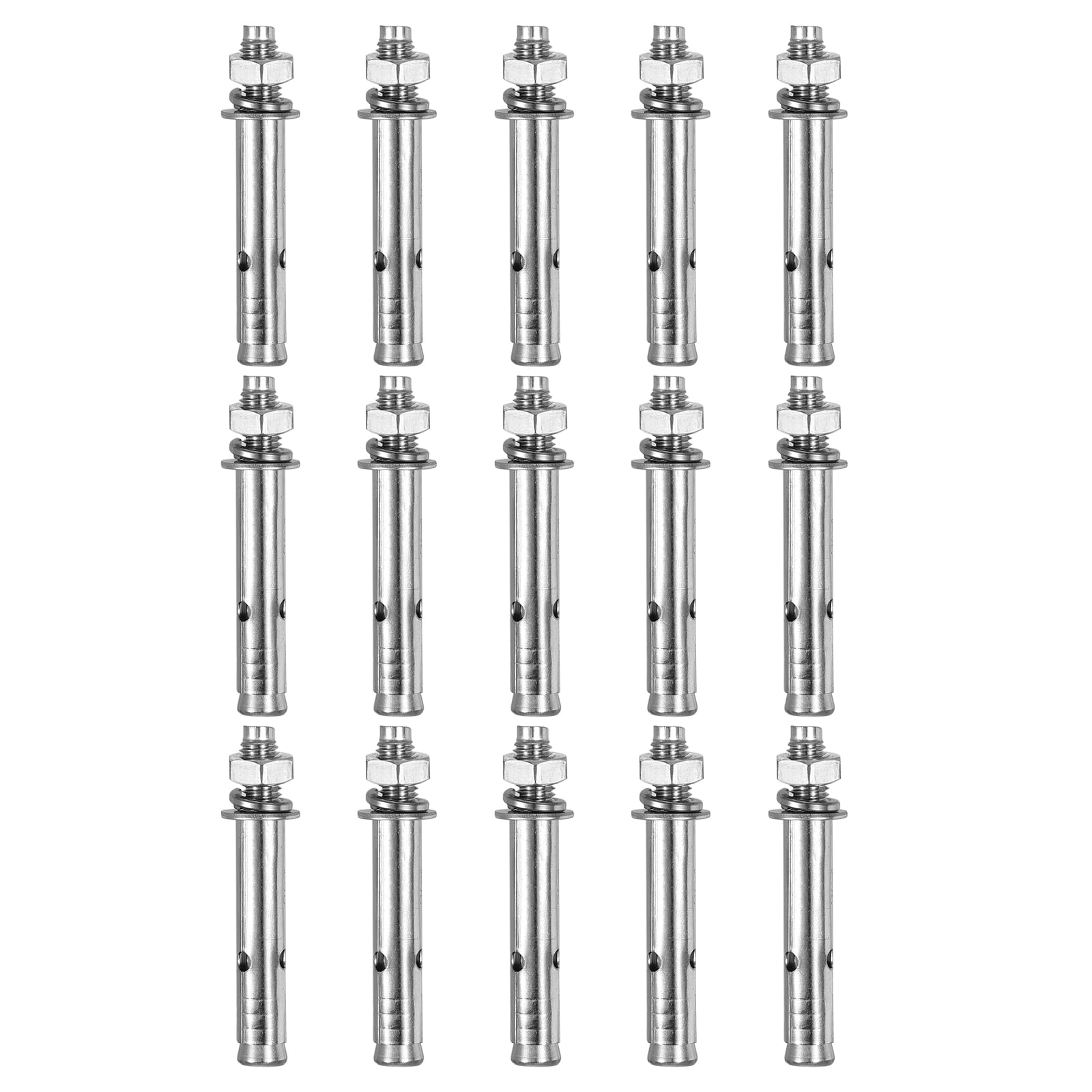 DTGN M8 x 70 Hex Expansion Bolts - 15Pack - Good for Concrete Dry Brick Block Walls - 304 Stainless Steel - Silver