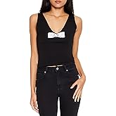 Forever 21 Womens Rhinestone Bow Tank Top