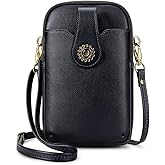 Peacocktion Small Crossbody Bags for Women, Leather RFID Cell Phone Purse, Trendy Travel Crossbody Purses with Zipper