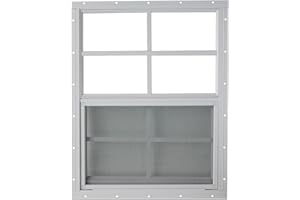 OUTDOOR HARDWARE SUPPLY Shed Window 18x23 White Flush - Vertical Slider with Built-in Bug Screen
