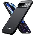 pitaka for Google Pixel 9 / Pixel 9 Pro Case, Slim & Light Pixel 9 Pro Case with a Caseless Touch Feeling, 600D Aramid Fiber Made, Black/Grey(Twill)