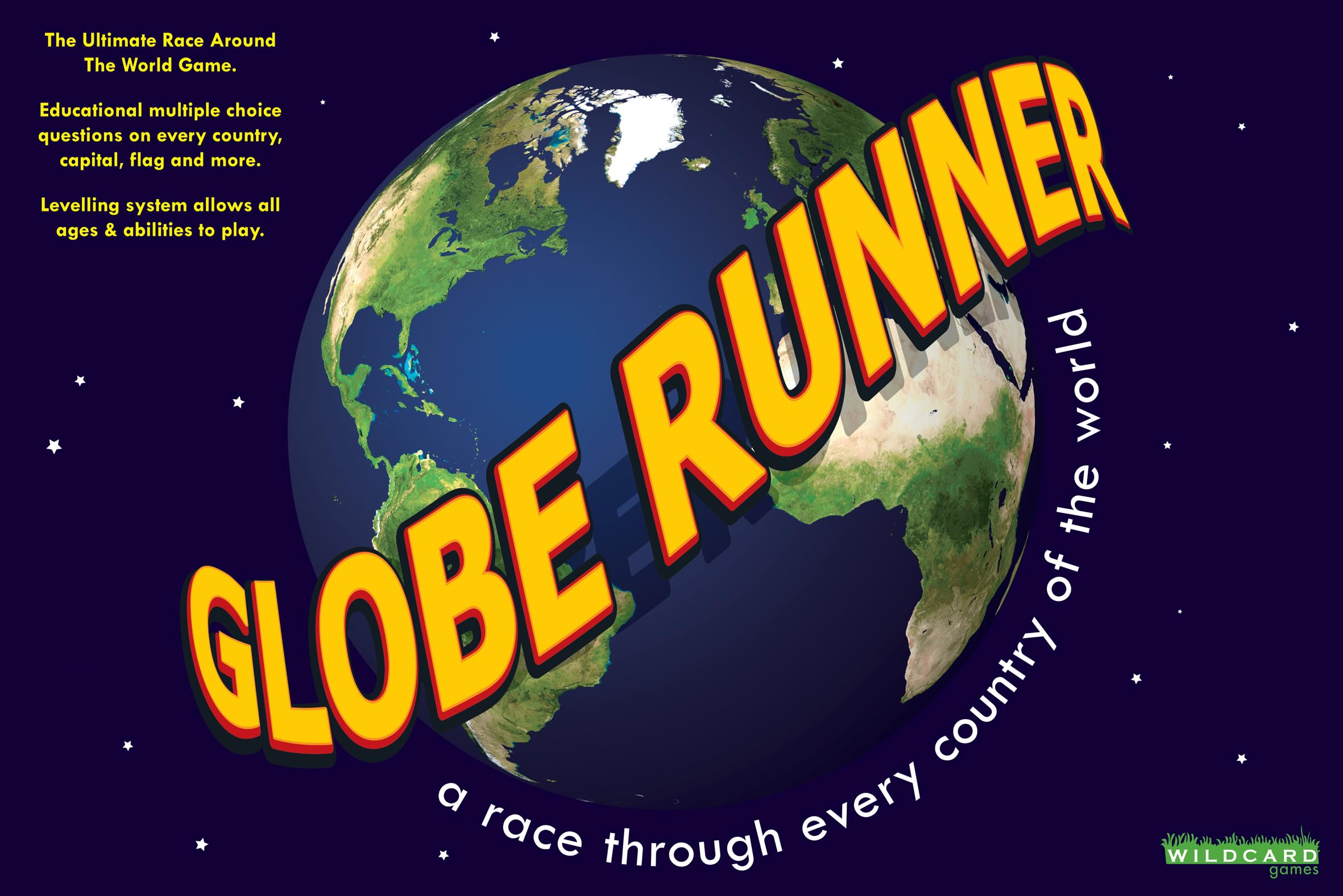 GLOBE RUNNER – Educational Geography Family Board Game for both Kids and Adults that Races Around the World Through Every Country.