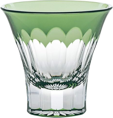 Amazon Co Jp 東洋佐々木ガラス 日本酒グラス 八千代切子 菊柄 グリーン 約85ml ホーム キッチン