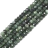 6mm Dark Australian Nephrite Faceted Rondelle Loose Beads Jewelry Making DIY Bead 16 Inch