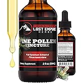 Lost Empire Herbs Pine Pollen Tincture Pine Pollen Liquid Extract for Testosterone - Alcohol Tincture is Superior for Better Absorption, 3rd Party Lab Tested (2 Ounce)