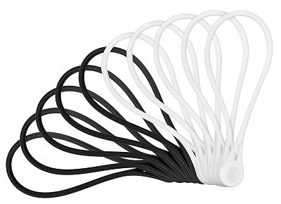 Cable Matters 10-Pack Silicone Magnetic Cable Ties Black White