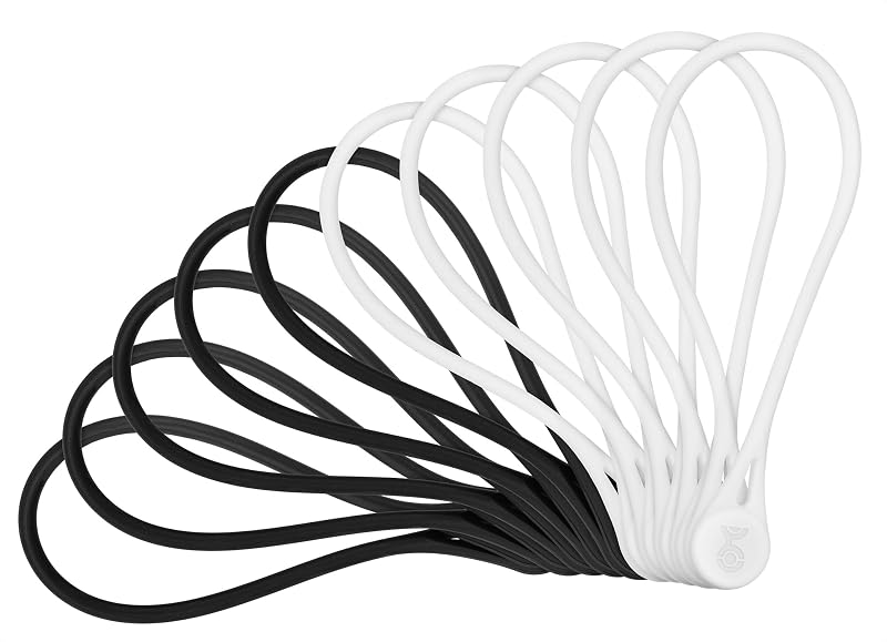 Cable Matters 10-Pack Silicone Magnetic Cable Ties Black White