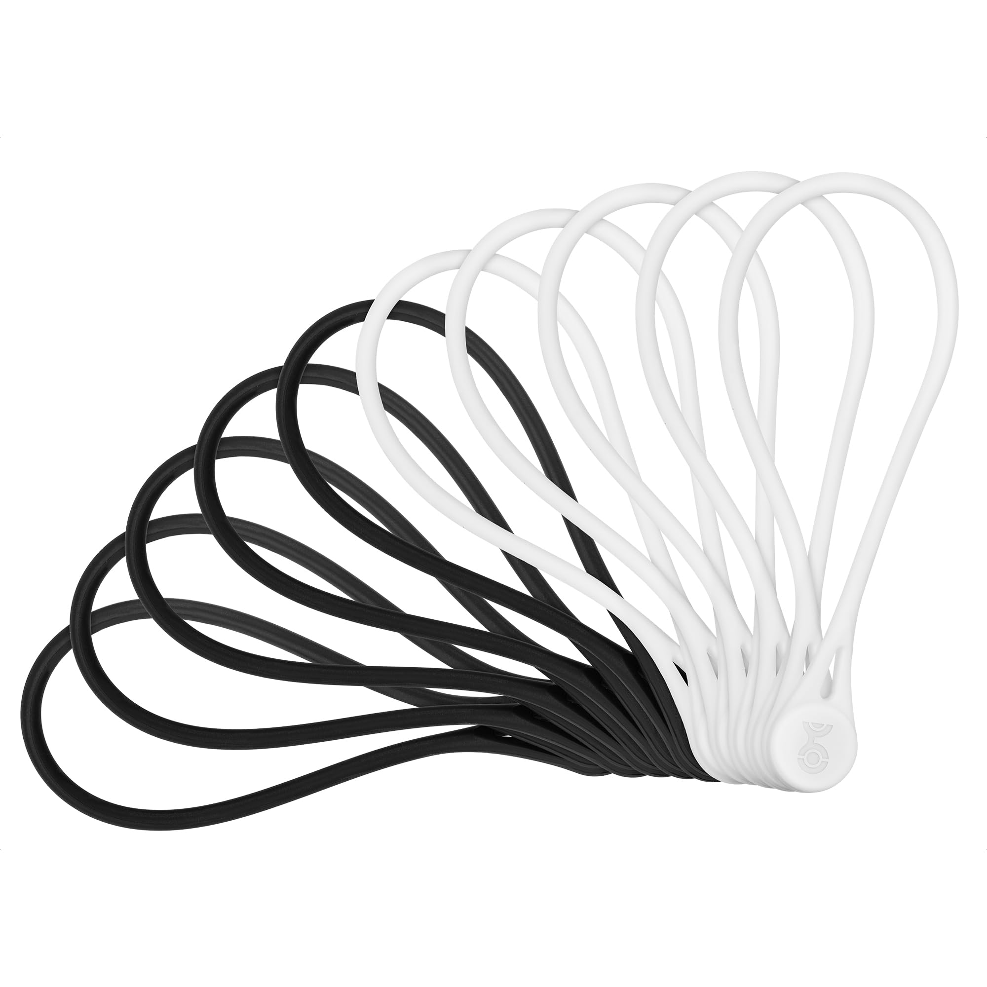 Cable Matters 10-Pack Silicone Magnetic Cable Ties - Magnetic Cord Organizer in Black and White