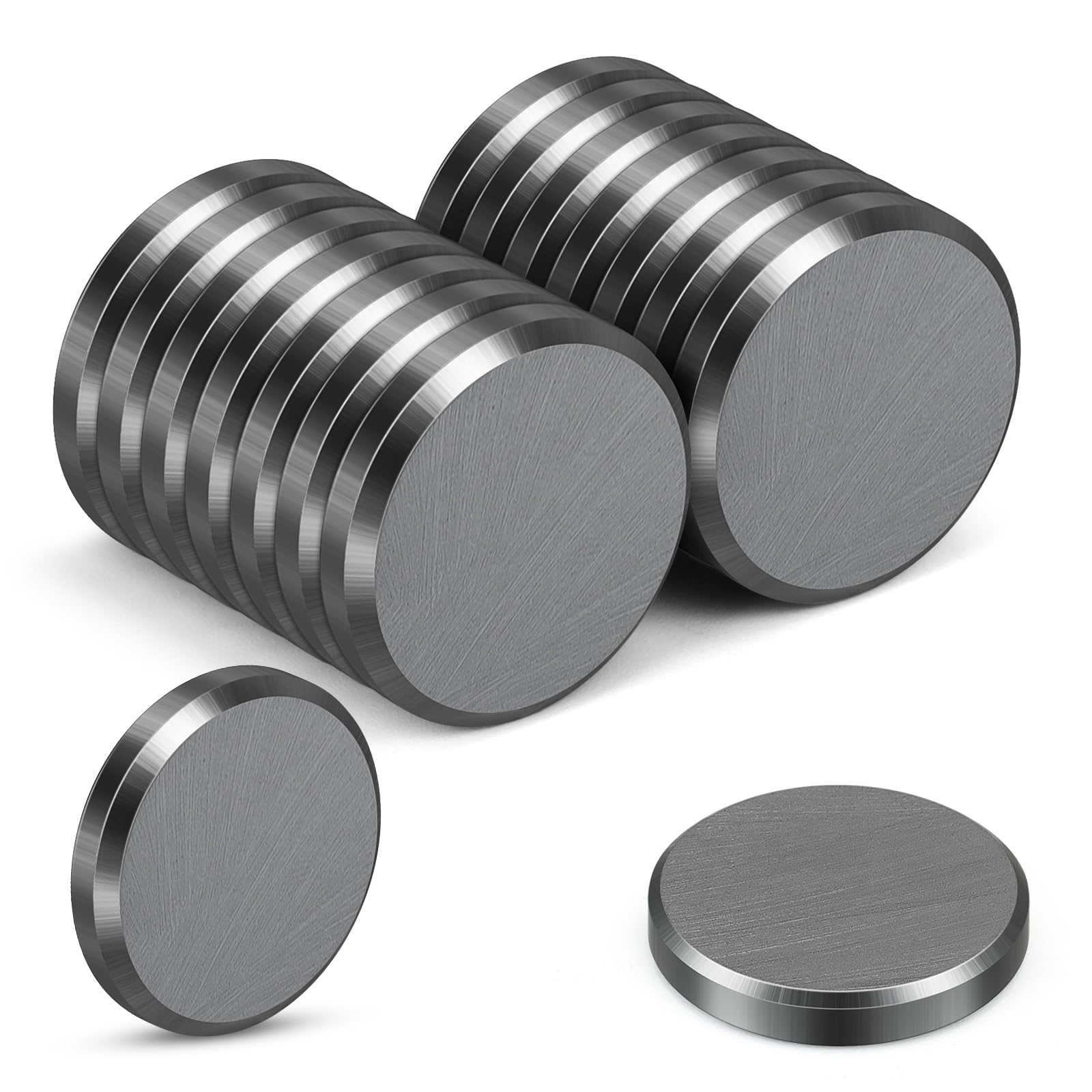 Wukong 15 Pack Strong Ferrit Magnets, 30×5mm Black Whiteboard Magnet, Small Round for Crafts, Notice Board and Office (1.18×0.02in)