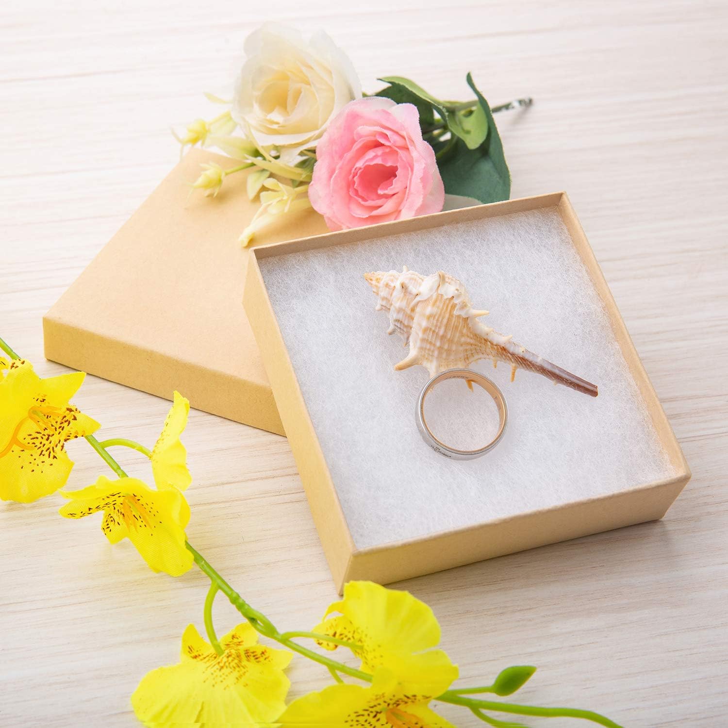 Giftol 20 Pack 3.5x3.5x1 Inch Cardboard Jewelry Boxes,Small Gift Boxes for Jewelry Earrings Necklaces Handmade Bangles Bracelets(Brown): Health & Personal Care