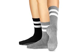 LA ACTIVE Non Slip Yoga Grip Socks - Barre Ballet Pilates Athletic Socks for Men and Women