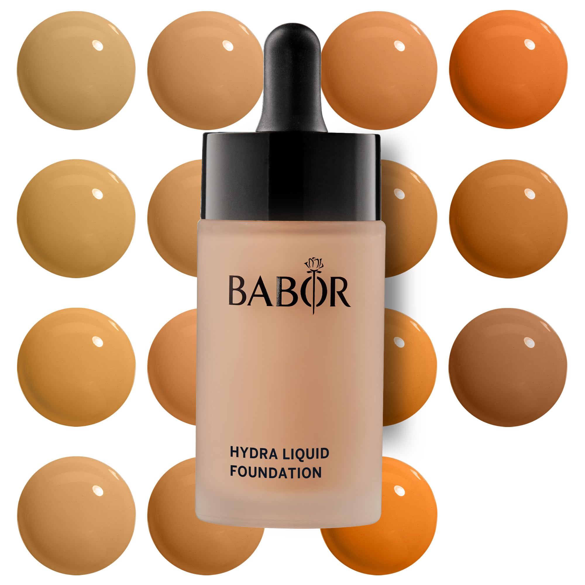 BABOR MAKE UP Hydra Liquid Foundation, medium coverage liquid foundation for dry skin, contains moisturising serum, 30 ml