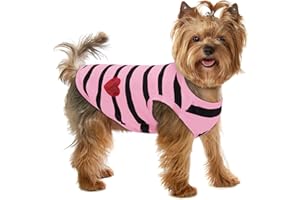 Preferhouse Pet Dog Striped T-Shirt Dogs Cats Cotton Vest Spring Summer Pet Apparel Tee Shirt Suitable for Small and Medium Large Pets French Bulldog Bichon