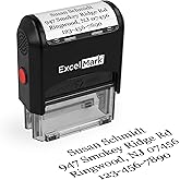 ExcelMark Custom Stamp &ndash; Clear &amp; Crisp Impressions &ndash; Personalized Self-Inking Rubber Stamp &ndash; Use for Address Stamp and More (Medium)