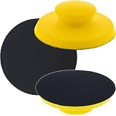 Dura-Gold Pro Series 6" Round-Shaped Hand Sanding Block Pad for Hook &amp; Loop and PSA 6" DA Sanding Discs, 2 Pack - PSA Sandpaper Conversion Adapter Pad - Automotive Car Sand Wood Woodworking Furniture