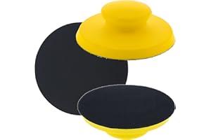 Dura-Gold Pro Series 6" Round-Shaped Hand Sanding Block Pad for Hook & Loop and PSA 6" DA Sanding Discs, 2 Pack - PSA Sandpap