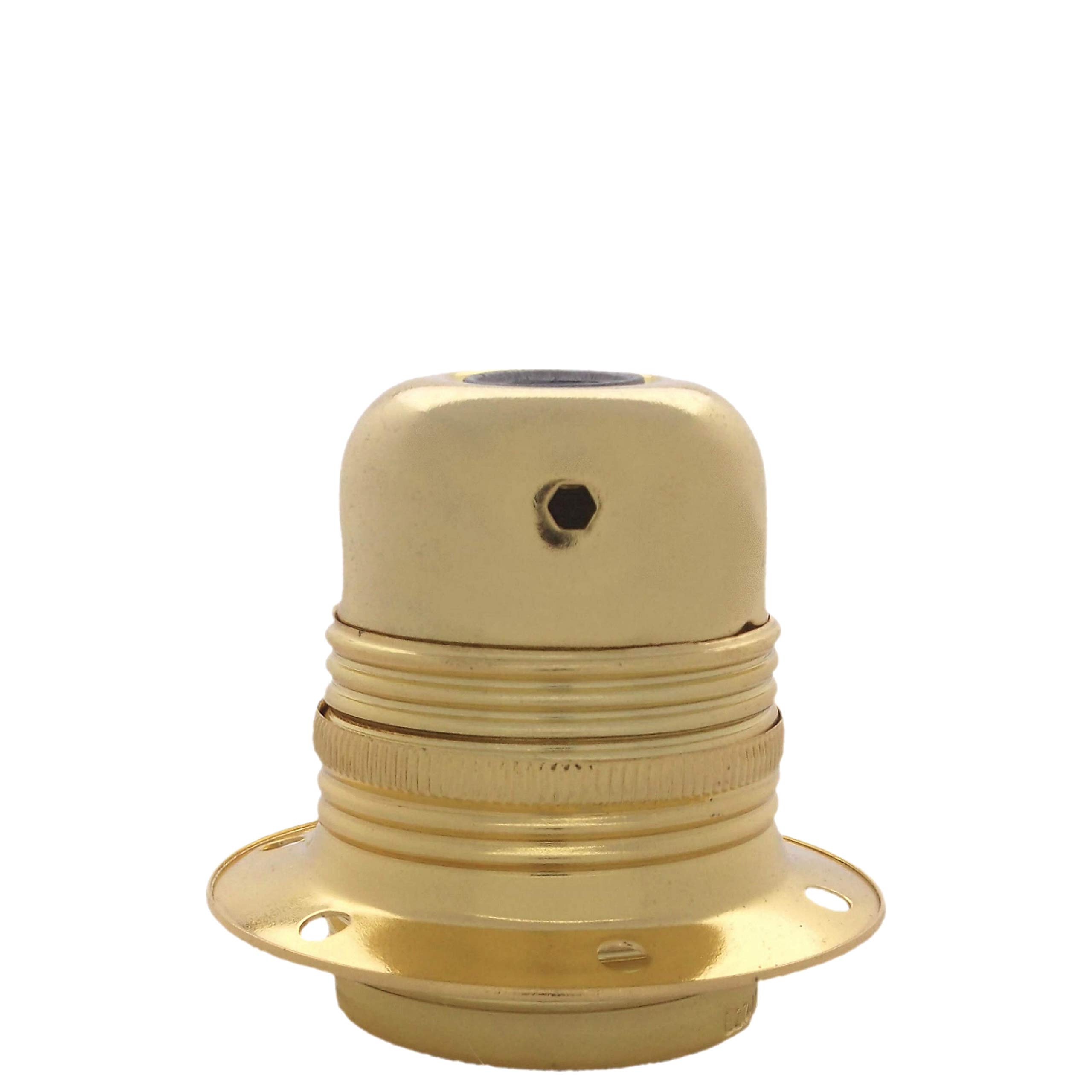 Edison Screw (E27) Metal and Ceramic Earthed Lampholder in Polished Brass Finish — image 1