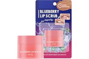 OUPEICHARM Blueberry Lip Scrub for Women Dry, Cracked and Dark Lips – Lip Scrubber Exfoliator and Organic Lip Scrubs Exfoliator and Moisturizer with Lip Brush – Vegan, Cruelty-Free Lip Care Products