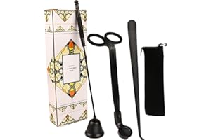 STATABSTA 3 in 1 Candle Accessory Kits,Candle Snuffer,Candle Wick Cutter Trimmer and Candle Wick Dipper with Gift Bag, Candle Care Kit for Gifts Candle Lovers (Black)