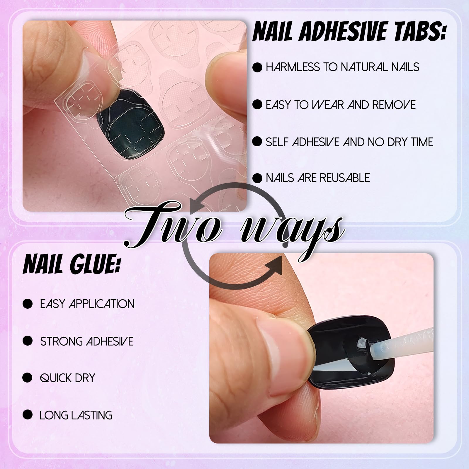 LoveOurHome 240PC Square Press on Nails Short Fake Nail, Short Press on Nails Square Coffee Glue on Nails Full Cover Artificial Fingernail Girls Kids XS Acrylic Nail Press Nail with Adhesive Tabs - Image 6