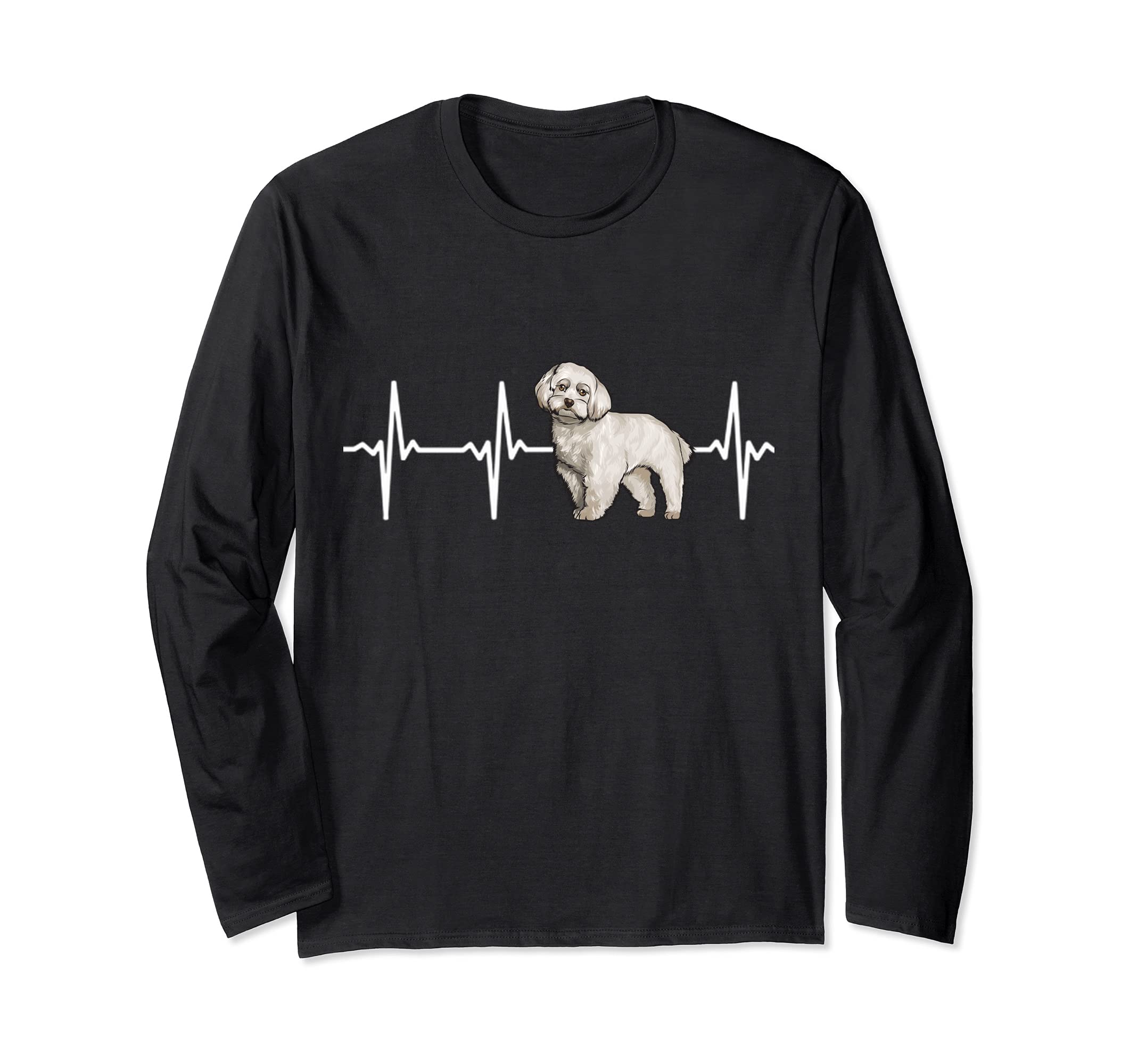 Maltese Heartbeat Love My Dog Long Sleeve T-Shirt