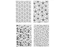 QSZKEER 4Pcs Flower Leaf Plastic Embossing Folder DIY Craft Template Molds Stamp Stencils Scrapbook Paper Cards Photo Album Making Tool Embossing Folders Handmade Art Craft Supplies Decorating Mold