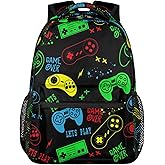 Kids Backpack for Boys Girls - School Bags for Primary Middle High School College Waterproof Casual Daypack Bookbag Lightweight Laptop Travel Backpack (Colorful Video Game)