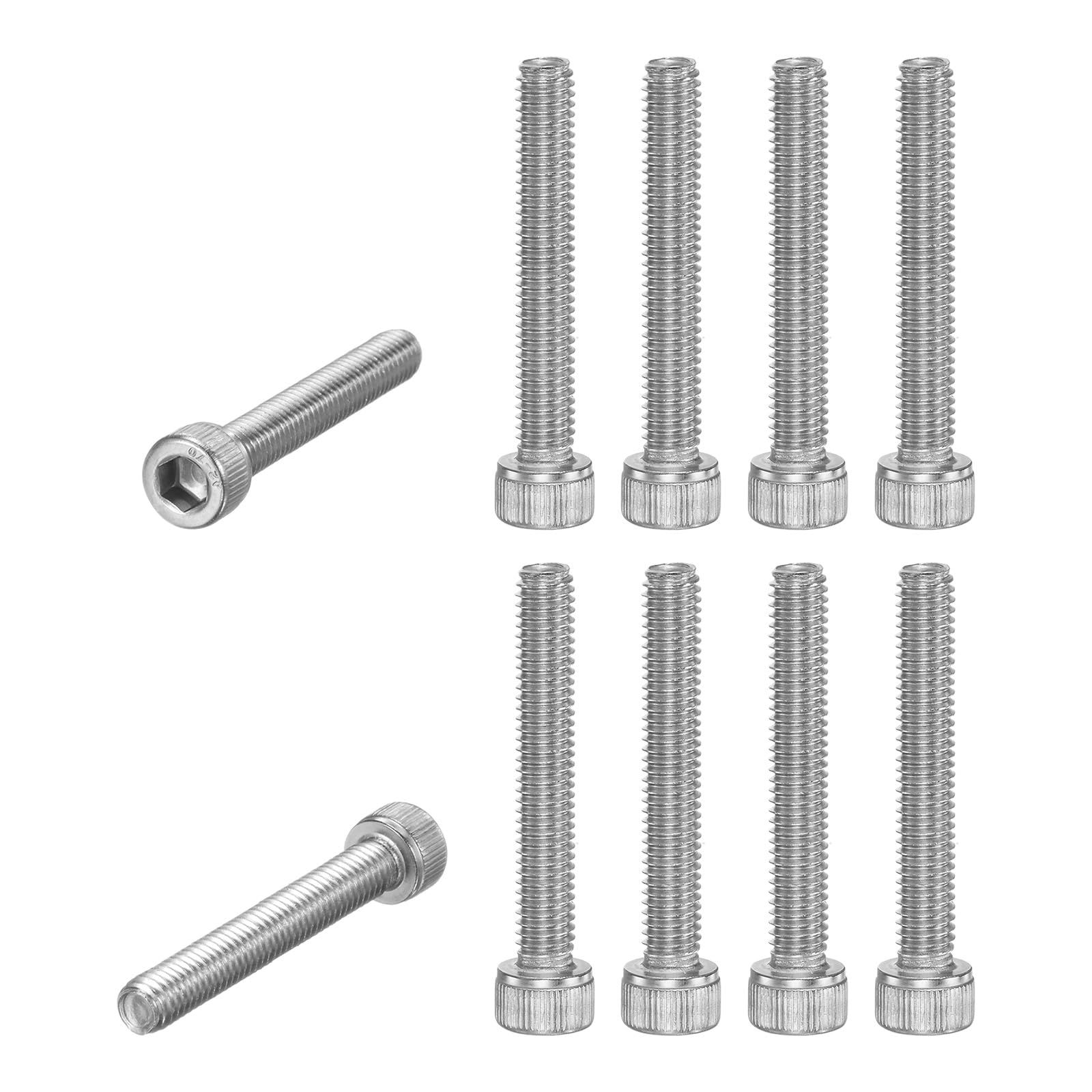 M METERXITY 10-Pack Socket Head Cap Screws Bolts M6x40mm 1mm Pitch Button Head Socket Screws 304 Stainless Steel Hex Socket Bolts [Silver]