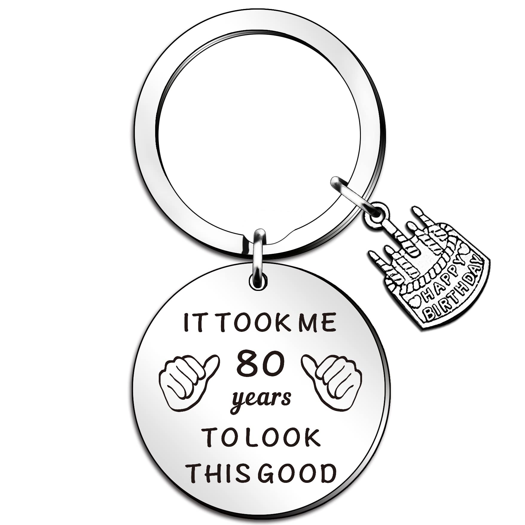 SMARGO Funny Birthday Keyring Gifts, It Took Me 80 Years to Look This Good Best 80th Birthday Gifts for Family Friend