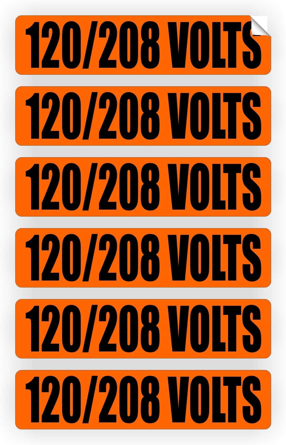 120-208 Volts Voltage & Conduit Markers | Stickers | Decals | Labels Electrical 6X