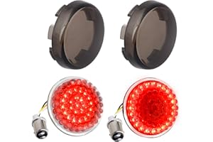 NTHREEAUTO Smoked Turn Signals, 2 Inch Bullet Rear Brake Running Light, Motorcycle 1157 Insert Kit Compatible with Harley Softail Dyna Sportster