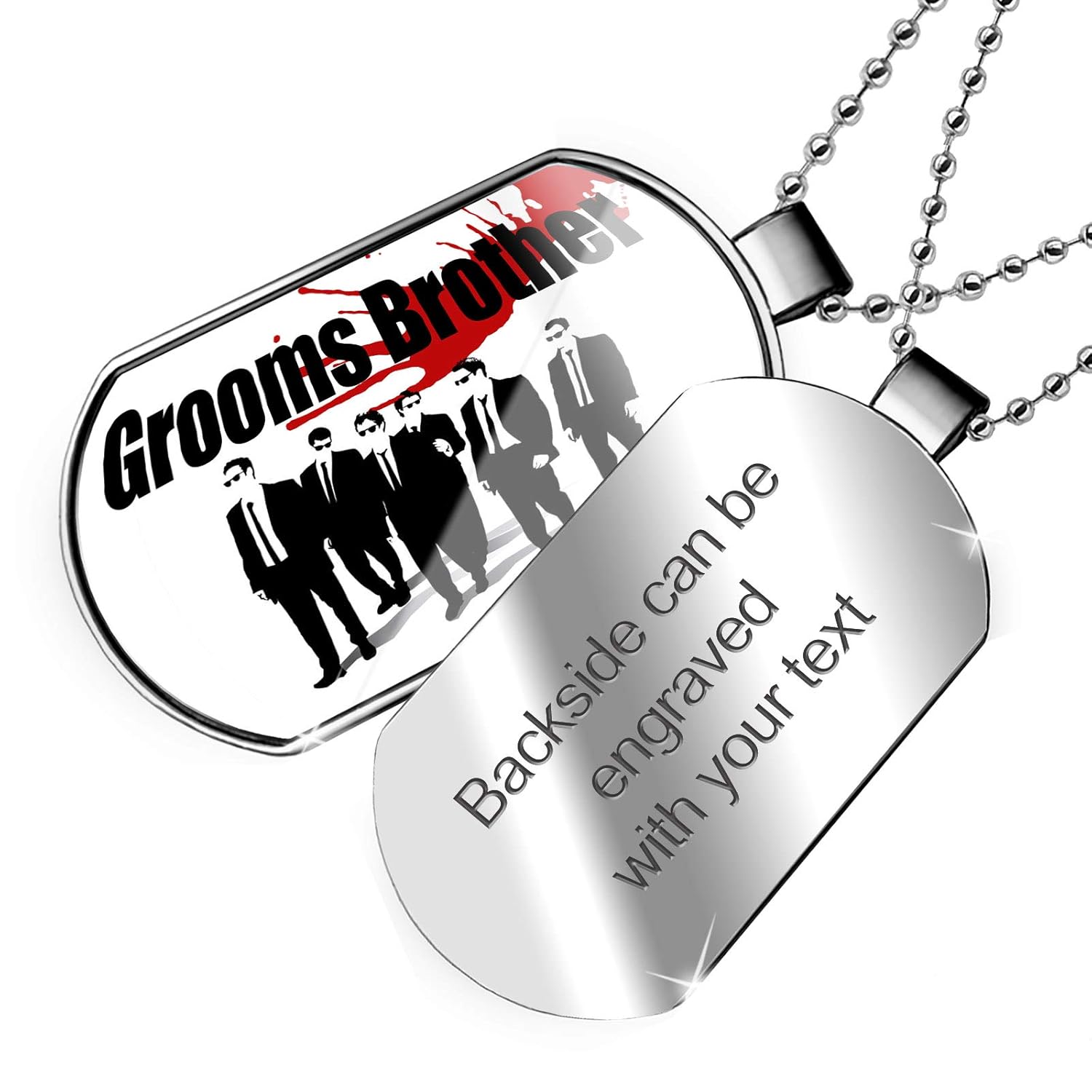 Neonblond Personalized Name Engraved Wedding Blood Grooms Brother Reservoir Dogs Dogtag Necklace Clothing Shoes Jewelry Men Apo7 Ch