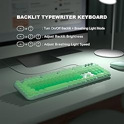 MOFII Backlit Keyboard Wired, Retro Typewriter