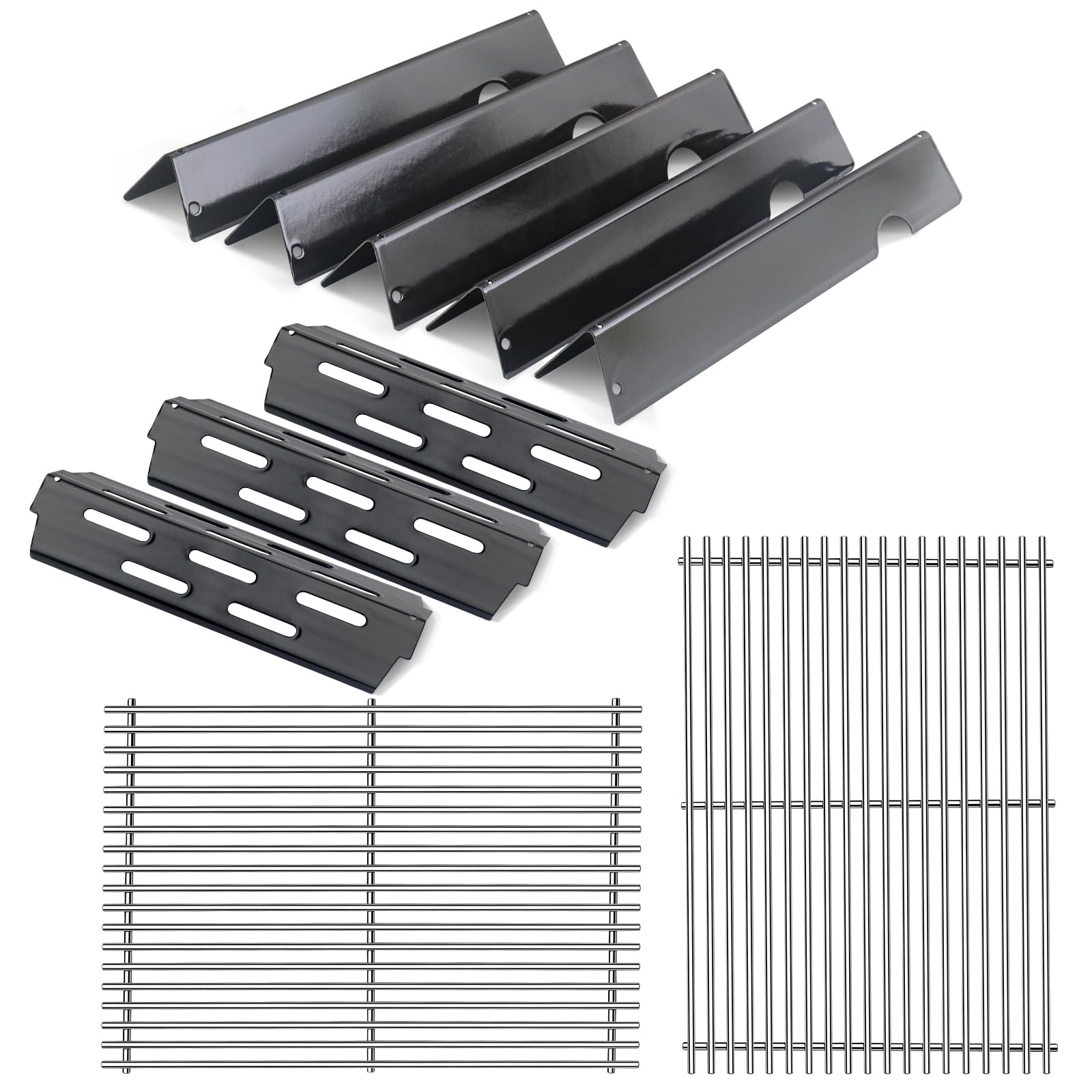 Photo 1 of Kalomo Grill Grates Flavorizer Bars Parts for Weber Genesis II E-310, S-310, E-315, E-330, E-335, S-335, LX S-340, E-340, 66802, 66795 18”Porcelain Steel Grids BBQ Gas Grill Replacement Parts